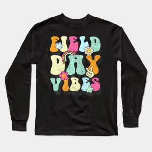 Groovy Retro  Vibes  For Teacher Kids Long Sleeve T-Shirt